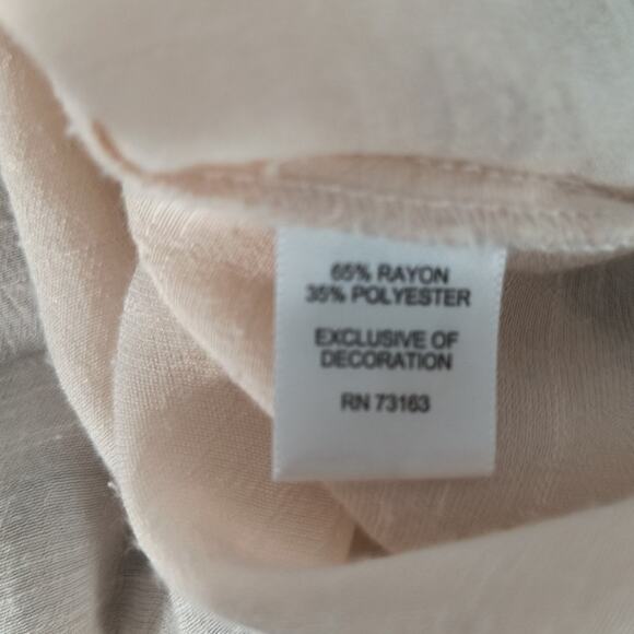 Spence Boho Tunic Top Women's Sz M Tan Adjustable Tie 3/4 Sleeve Pullover Lace - Picture 12 of 16